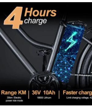 BK1 Electric Bike 36V 350W Motor 10Ah Battery Shimano 7 - 1