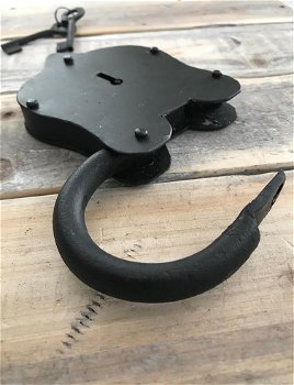 Antiek oogend hangslot voor tuinpoort, kast, meubelslot - 4