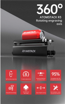 ATOMSTACK R3 Roller Laser 360 Degree Rotating Engraver Angle - 1
