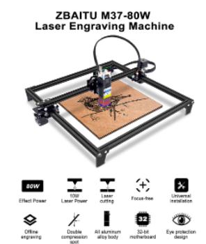ZBAITU M37 FF80 10W CNC Laser Engraving Cutting Machine With - 1