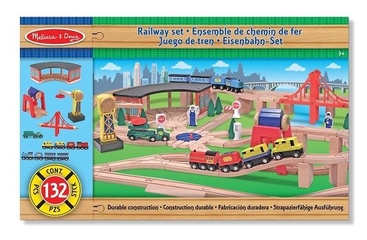 Houten speelgoed | treinset 132 delig | melissa and doug - 0