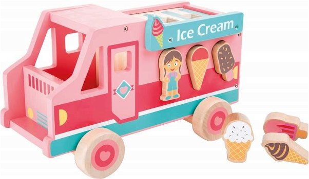Houten ijscowagen en vormenstoof | speelgoed eten | Small Foot - 0