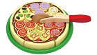 Houten pizza met pizzasnijder en toppings | Speelgoed eten - 0 - Thumbnail