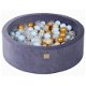 Ballenbak met 200 ballen | Grijs/Blauw | Kleur ballen: goud - licht blauw - beige - 0 - Thumbnail