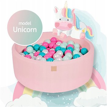 Ballenbak met 250 ballen - Unicorn Set - 90x30 cm - 0