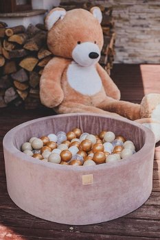 Teddy Bear Set VELVET Ballenbak met 250 ballen | 90x30 cm - 1