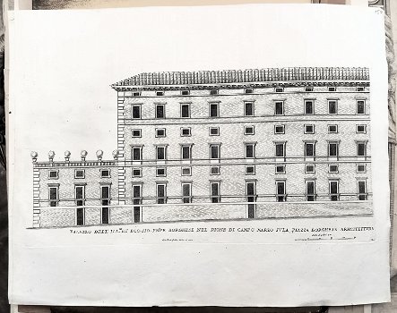 Palazzo Borghese 1655 G.B. Falda etsgravure 45,5 x 35,6 cm - 0