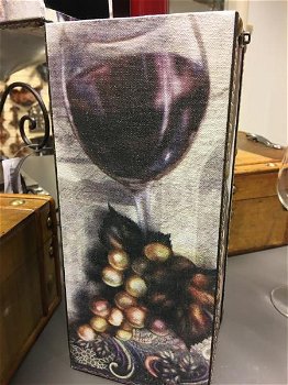 wijnkist ,wijn , houten kist , wijnfleskist , kado - 1