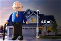 Abraham pop met wandelstok 4,5 meter hoog te huur, landelijke bezorging mogelijk - 0 - Thumbnail