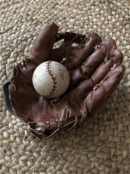 Baseball handschoen met bal als decoratie set, fraai - 0