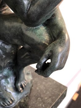 kado , de denker , brons , by RODIN, beeld - 5