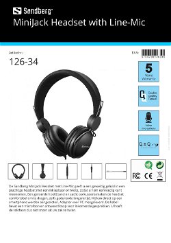 MiniJack Headset with Line-Mic voor alle merken smartphone
