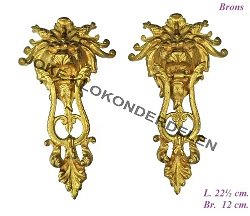 = 2 Klokstel zijornamenten = brons =31517