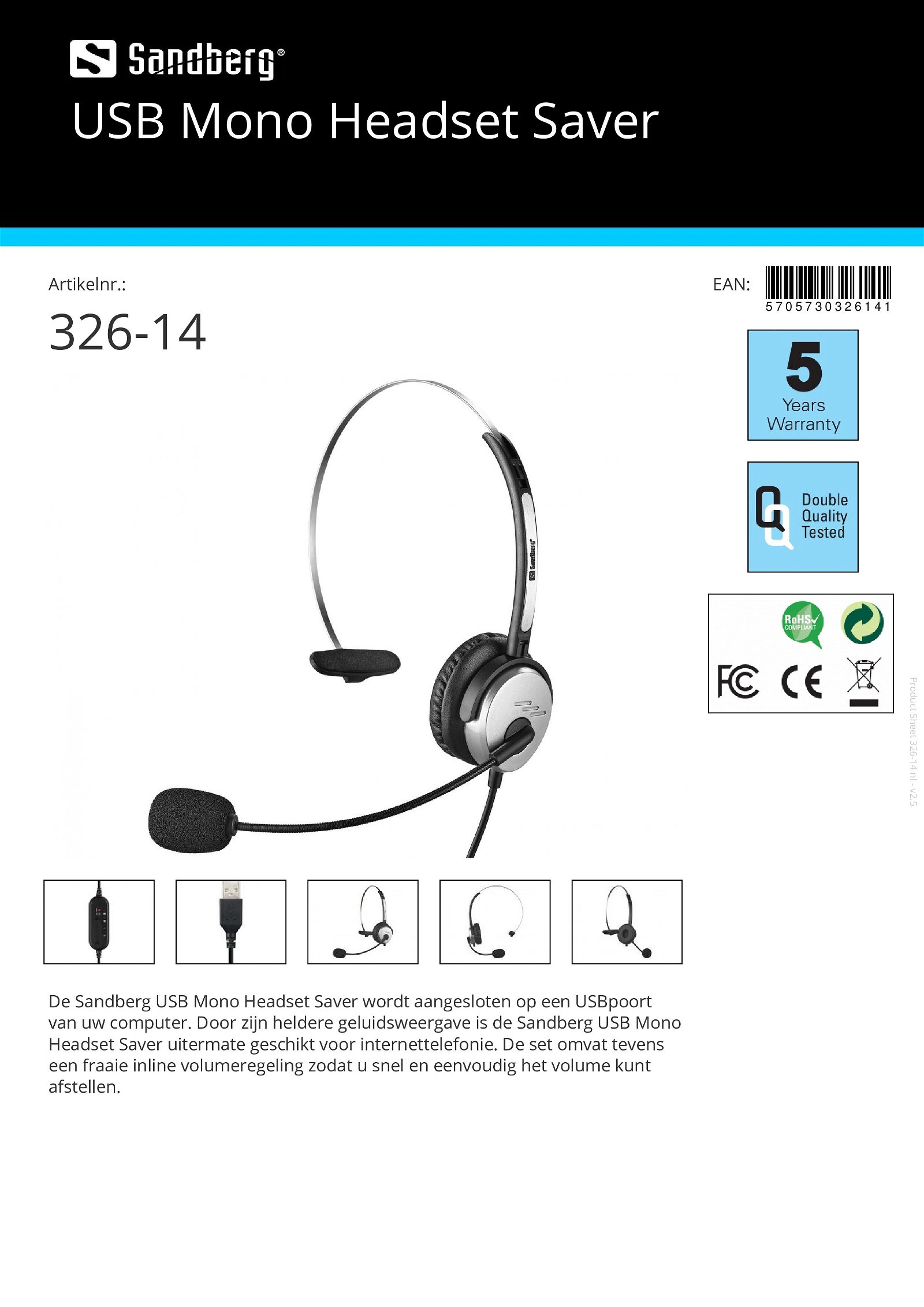 USB Mono Headset Saver geschikt voor internettelefonie - nr. 1