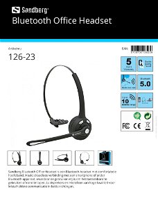 Bluetooth Office Headset  Maakt draadloos verbinding met smartphone of ander Bluetooth-apparaat