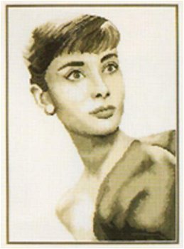 Borduurpakket LANARTE Audrey Hepburn NIEUW ! - 0