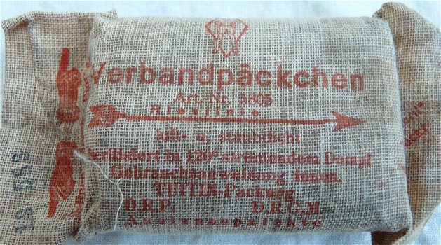 Verband Pakje / Verbandpäckchen, Wehrmacht / Heer, voor in uniformjasje, jaren'30/'40.(Nr.1) - 5