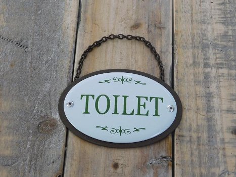 deurbordje toilet , WC bord , emaille , kado - 0