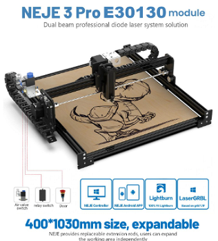 NEJE 3 Pro E30130 5.5W Laser Engraver Cutter, H4944 Honeycomb Panel - 1