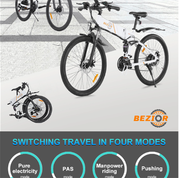BEZIOR M26 Folding Electric Bike 48V 10Ah Battery 500W Brushless - 3