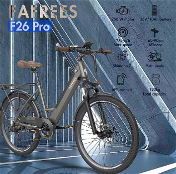 FAFREES F26 Pro 26'' Step-through City E-Bike 25 Km/h 250W - 1