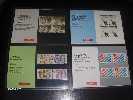 70 mapjes met Nederlandse postzegels uit de jaren 1982-1990- Eerste deel - 0