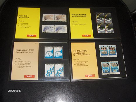 70 mapjes met Nederlandse postzegels uit de jaren 1982-1990- Eerste deel - 1