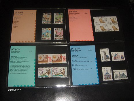 70 mapjes met Nederlandse postzegels uit de jaren 1982-1990- Eerste deel - 6