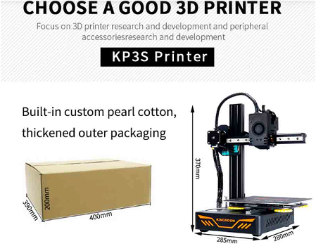 Kingroon KP3S 3D Printer, Titan Extruder, Double Aluminum Linear Guide Rail - 6