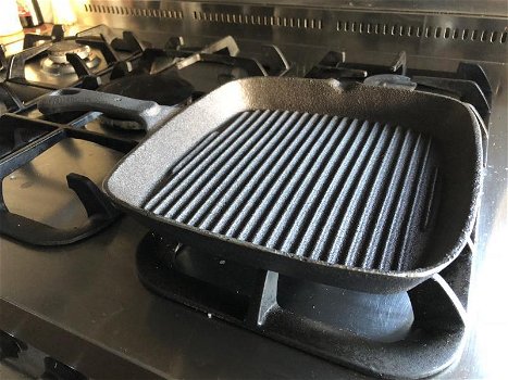 gietijzeren grill pan, ouderwetse topkwaliteit , grillpan - 1