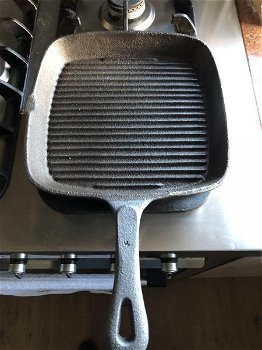 gietijzeren grill pan, ouderwetse topkwaliteit , grillpan - 3
