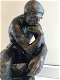 Sculptuur metaal, Bronskleur, de denker , beeld - 6 - Thumbnail