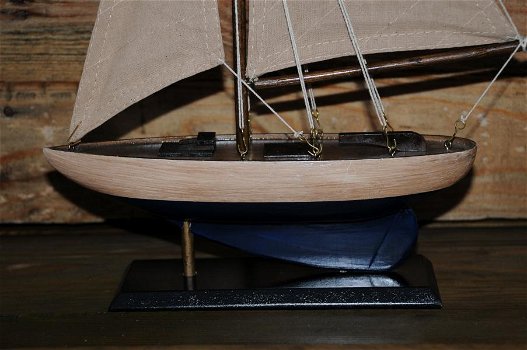 Zeilboot , boot , houten boot met stof , kado - 3