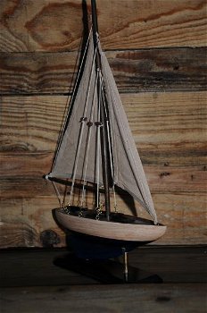 Zeilboot , boot , houten boot met stof , kado - 5