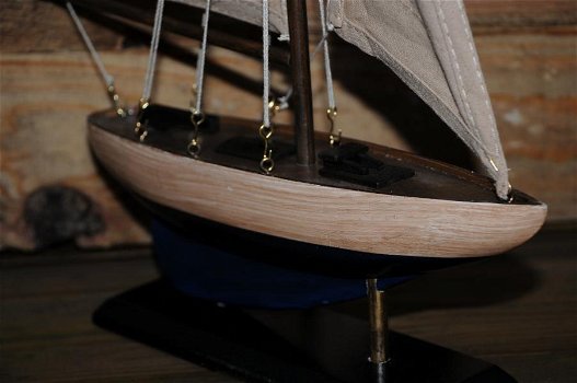 Zeilboot , boot , houten boot met stof , kado - 6