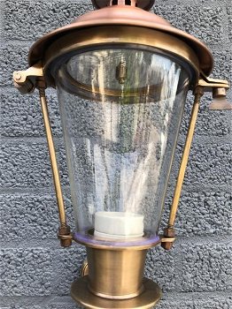 Wandlamp , tuinlamp , koper en messing , lamp tinus - 2