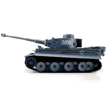 RC tank 1/16 RC Tiger I grey BB+IR 2.4GHz met schietfunctie rook en geluid en IR 1116038181 - 2
