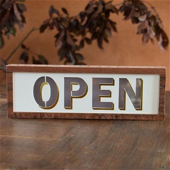 OPEN , gevelreclame, neon , lichtbak , bar open , cafe - 3