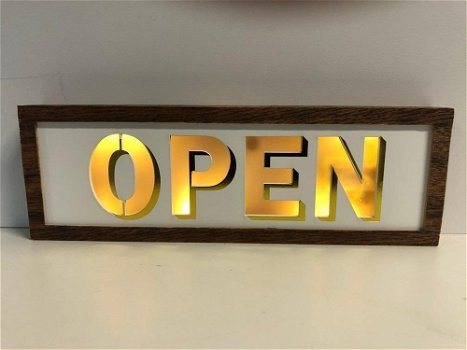 OPEN , gevelreclame, neon , lichtbak , bar open , cafe - 6