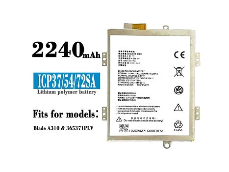 batería para celular ZTE Blade A310/365371PLV ICP37/54/72SA - 0