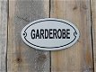 Bordje emaille , deurbord , garderobe, - 0 - Thumbnail