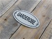 Bordje emaille , deurbord , garderobe, - 1 - Thumbnail