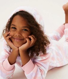 Onesie, Jumpsuit "Tie Dye" roze hooded Luxury super soft Kids series