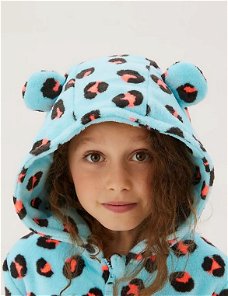 Onesie, Jumpsuit "Leopard" hooded Luxury super soft Kids