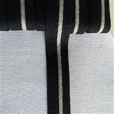 Band zwart/grijze lurex van 2,2 cm. breed