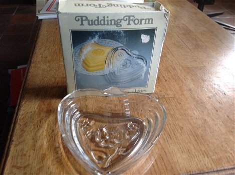 puddingvorm , hart - glas - in doos - 6,50 - 0