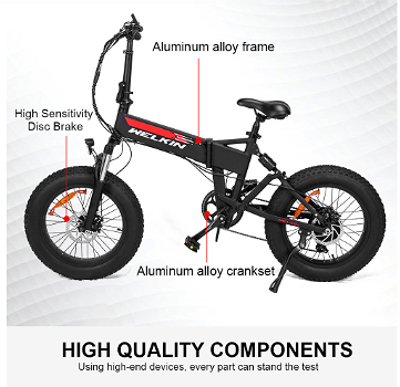 WELKIN WKES001 Electric Bicycle Snow Bike 500W Brushless Mot - 2