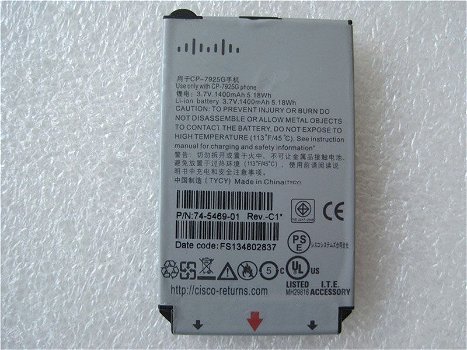batería para celular Cisco CP-7925G P/N 74-5469-01 VOIP Phone CP-7925G - 0