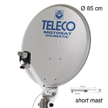 Teleco Motosat Digimatic SM 85cm + DSF90E HD BX, Short Mast - 0