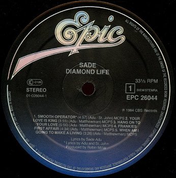 LP - SADE - Diamond Life - 1